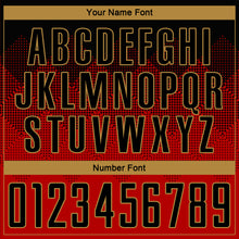 Load image into Gallery viewer, Custom Red Black-Old Gold Round Neck Sublimation Basketball Suit Jersey