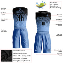 Загрузить изображение в средство просмотра галереи, Custom Light Blue Black Round Neck Sublimation Basketball Suit Jersey