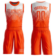 Load image into Gallery viewer, Custom White Orange Round Neck Sublimation Basketball Suit Jersey