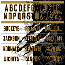 Загрузить изображение в средство просмотра галереи, Custom Graffiti Pattern Black-Old Gold Scratch Round Neck Sublimation Basketball Suit Jersey