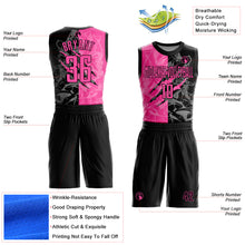 Загрузить изображение в средство просмотра галереи, Custom Graffiti Pattern Pink-Black Scratch Round Neck Sublimation Basketball Suit Jersey