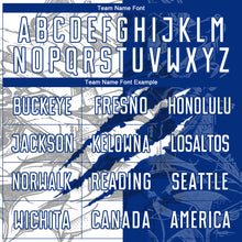 Load image into Gallery viewer, Custom Graffiti Pattern White-Royal Scratch Round Neck Sublimation Basketball Suit Jersey