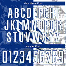 Load image into Gallery viewer, Custom Graffiti Pattern White-Royal Scratch Round Neck Sublimation Basketball Suit Jersey