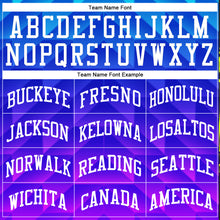 Load image into Gallery viewer, Custom Royal White Light Blue-Hot Pink Round Neck Sublimation Basketball Suit Jersey