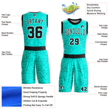 Загрузить изображение в средство просмотра галереи, Custom Aqua Black-White Round Neck Sublimation Basketball Suit Jersey