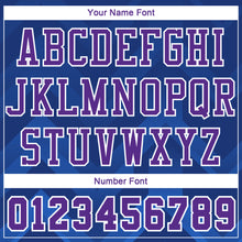 Load image into Gallery viewer, Custom Royal Purple-White Round Neck Sublimation Basketball Suit Jersey