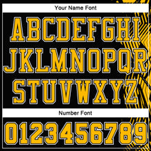 Load image into Gallery viewer, Custom Black Gold-White Round Neck Sublimation Basketball Suit Jersey