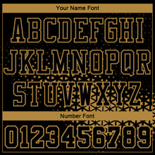 Load image into Gallery viewer, Custom Black Old Gold Round Neck Sublimation Basketball Suit Jersey