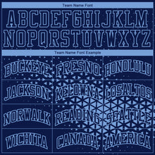 Load image into Gallery viewer, Custom Navy Light Blue Round Neck Sublimation Basketball Suit Jersey