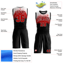 Laden Sie das Bild in den Galerie-Viewer, Custom Black Red-White Round Neck Sublimation Basketball Suit Jersey