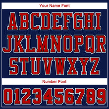 Load image into Gallery viewer, Custom Navy Red-White Round Neck Sublimation Basketball Suit Jersey