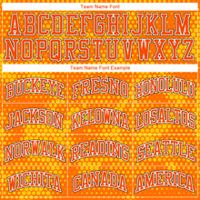 Load image into Gallery viewer, Custom Gold Orange Black-White Round Neck Sublimation Basketball Suit Jersey