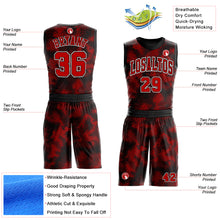 Загрузить изображение в средство просмотра галереи, Custom Black Red-White Round Neck Sublimation Basketball Suit Jersey