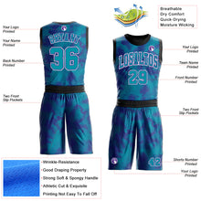 Загрузить изображение в средство просмотра галереи, Custom Teal Purple-White Round Neck Sublimation Basketball Suit Jersey