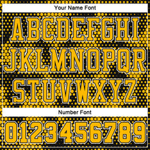 Load image into Gallery viewer, Custom Black Gold-White Round Neck Sublimation Basketball Suit Jersey