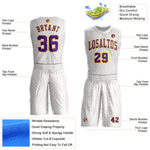 Загрузить изображение в средство просмотра галереи, Custom White Purple-Gold Round Neck Sublimation Basketball Suit Jersey