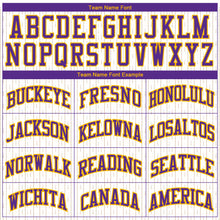 Загрузить изображение в средство просмотра галереи, Custom White Purple-Gold Round Neck Sublimation Basketball Suit Jersey