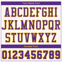 Загрузить изображение в средство просмотра галереи, Custom White Purple-Gold Round Neck Sublimation Basketball Suit Jersey