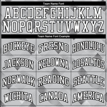 Laden Sie das Bild in den Galerie-Viewer, Custom Gray White-Black Round Neck Sublimation Basketball Suit Jersey