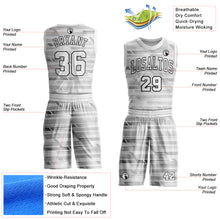 Laden Sie das Bild in den Galerie-Viewer, Custom Gray White-Black Round Neck Sublimation Basketball Suit Jersey
