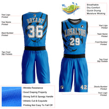 Загрузить изображение в средство просмотра галереи, Custom Blue White-Black Animals Claws Round Neck Sublimation Basketball Suit Jersey