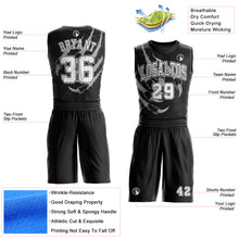 Load image into Gallery viewer, Custom Black White Animals Claws Round Neck Sublimation Basketball Suit Jersey