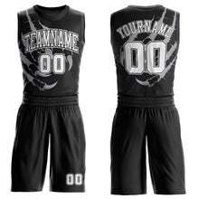 Load image into Gallery viewer, Custom Black White Animals Claws Round Neck Sublimation Basketball Suit Jersey