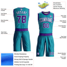 Загрузить изображение в средство просмотра галереи, Custom Teal Purple-White Round Neck Sublimation Basketball Suit Jersey