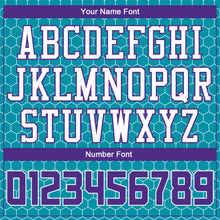 Загрузить изображение в средство просмотра галереи, Custom Teal Purple-White Round Neck Sublimation Basketball Suit Jersey