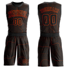 Load image into Gallery viewer, Custom Black Orange Round Neck Sublimation Basketball Suit Jersey