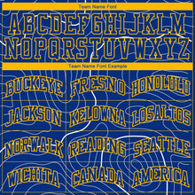 Load image into Gallery viewer, Custom Royal Gold Round Neck Sublimation Basketball Suit Jersey