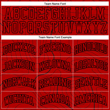 Load image into Gallery viewer, Custom Red Black Round Neck Sublimation Basketball Suit Jersey