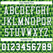 Загрузить изображение в средство просмотра галереи, Custom Green White-Neon Green Triangle Shapes Round Neck Sublimation Basketball Suit Jersey