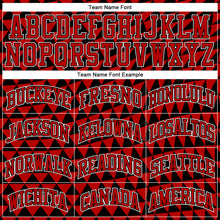 Load image into Gallery viewer, Custom Red Black-White Triangle Shapes Round Neck Sublimation Basketball Suit Jersey