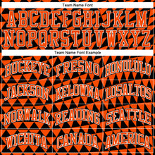 Load image into Gallery viewer, Custom Orange White-Black Triangle Shapes Round Neck Sublimation Basketball Suit Jersey