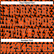 Load image into Gallery viewer, Custom Orange White-Black Triangle Shapes Round Neck Sublimation Basketball Suit Jersey