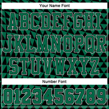 Load image into Gallery viewer, Custom Kelly Green White-Black Triangle Shapes Round Neck Sublimation Basketball Suit Jersey