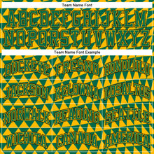 Load image into Gallery viewer, Custom Gold Kelly Green-Black Triangle Shapes Round Neck Sublimation Basketball Suit Jersey