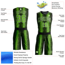 Load image into Gallery viewer, Custom Black Neon Green-White Animal Fur Print Round Neck Sublimation Basketball Suit Jersey