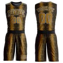 Load image into Gallery viewer, Custom Black Old Gold-White Animal Fur Print Round Neck Sublimation Basketball Suit Jersey