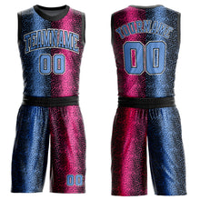 Load image into Gallery viewer, Custom Black Light Blue-Pink Animal Fur Print Round Neck Sublimation Basketball Suit Jersey