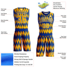 Load image into Gallery viewer, Custom Royal Gold-White Round Neck Sublimation Basketball Suit Jersey