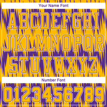 Load image into Gallery viewer, Custom Purple Gold-White Round Neck Sublimation Basketball Suit Jersey