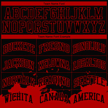 Laden Sie das Bild in den Galerie-Viewer, Custom Black Red Color Splash Round Neck Sublimation Basketball Suit Jersey