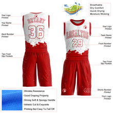 Load image into Gallery viewer, Custom White Red Color Splash Round Neck Sublimation Basketball Suit Jersey