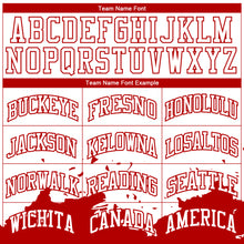 Load image into Gallery viewer, Custom White Red Color Splash Round Neck Sublimation Basketball Suit Jersey