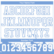 Load image into Gallery viewer, Custom White Light Blue Color Splash Round Neck Sublimation Basketball Suit Jersey