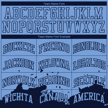 Load image into Gallery viewer, Custom Light Blue Navy Color Splash Round Neck Sublimation Basketball Suit Jersey