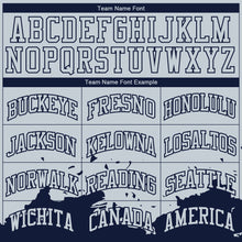 Laden Sie das Bild in den Galerie-Viewer, Custom Silver Navy Color Splash Round Neck Sublimation Basketball Suit Jersey