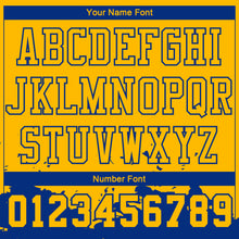 Load image into Gallery viewer, Custom Gold Royal Color Splash Round Neck Sublimation Basketball Suit Jersey